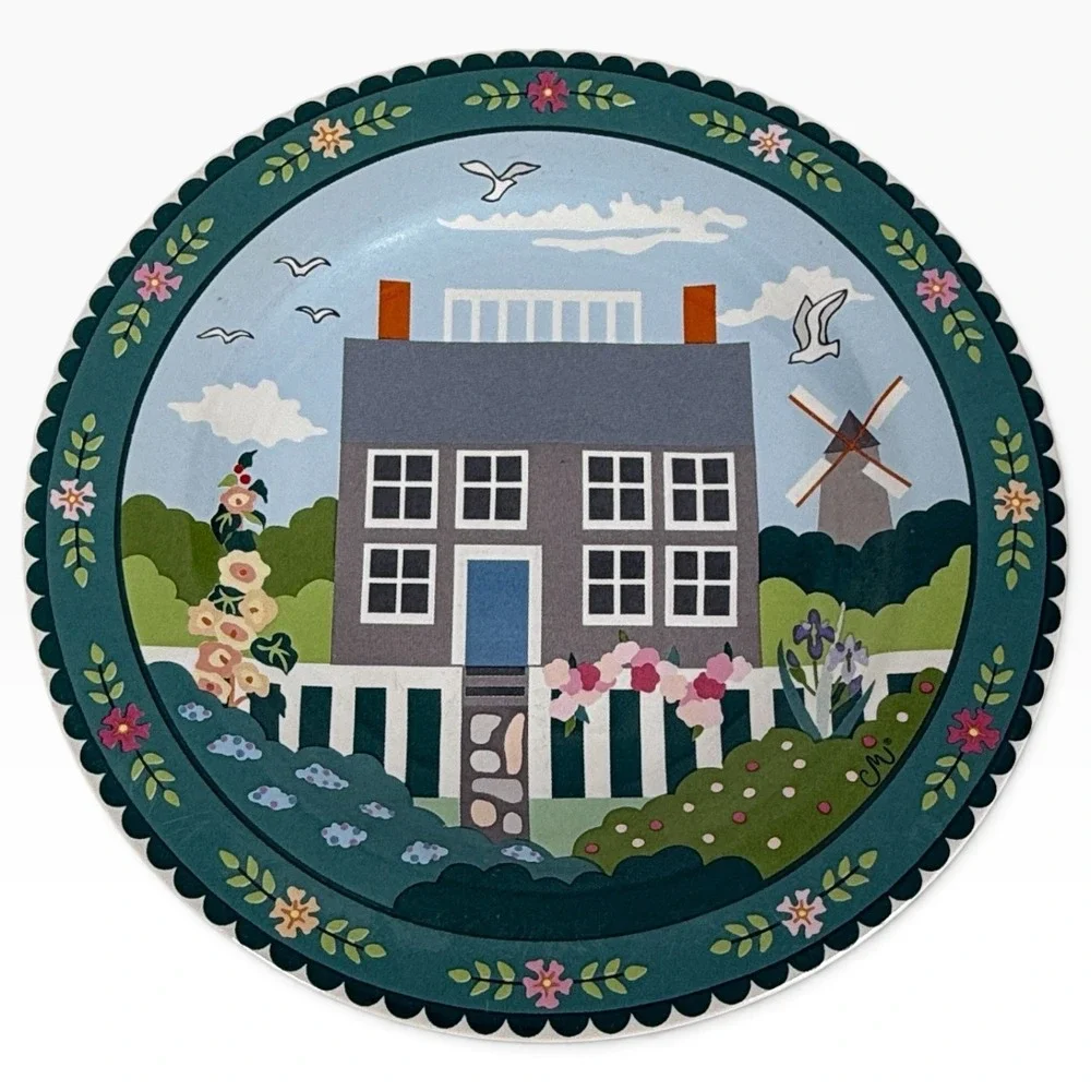 4 Sakura Salad Plates Nantucket Stoneware Claire Murray Complete Set 8.25